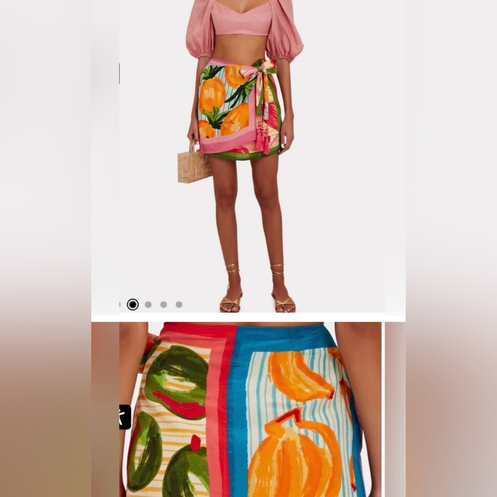Farm Rio Fruit Scarves Mini Skirt